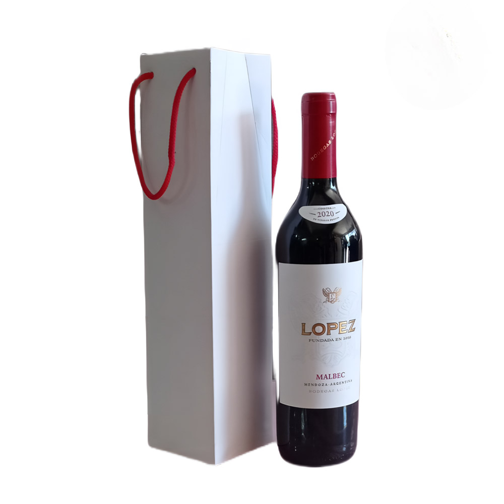 Bolsa Estuche blanca de Presentación para Vinos y Botellas de Papel kraft blanco 10,5 × 9 × 38 cm personalizable con tu logo — Gaia Packaging Argentina